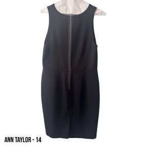 Ann Taylor Black‎ dress with pockets, back zip, freshly drycleaned,beautiful! 14
